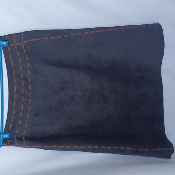 Richard Malcolm Faux Suede A Line‎ Skirt Black Size 10 - Picture 3 of 6